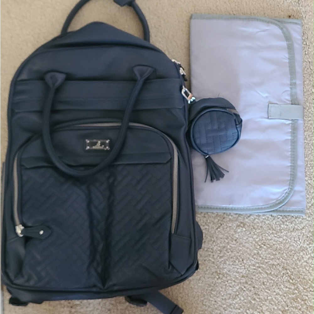vegan Leather-Style Navy Diaper Backpack - BobbleRoo For Parents